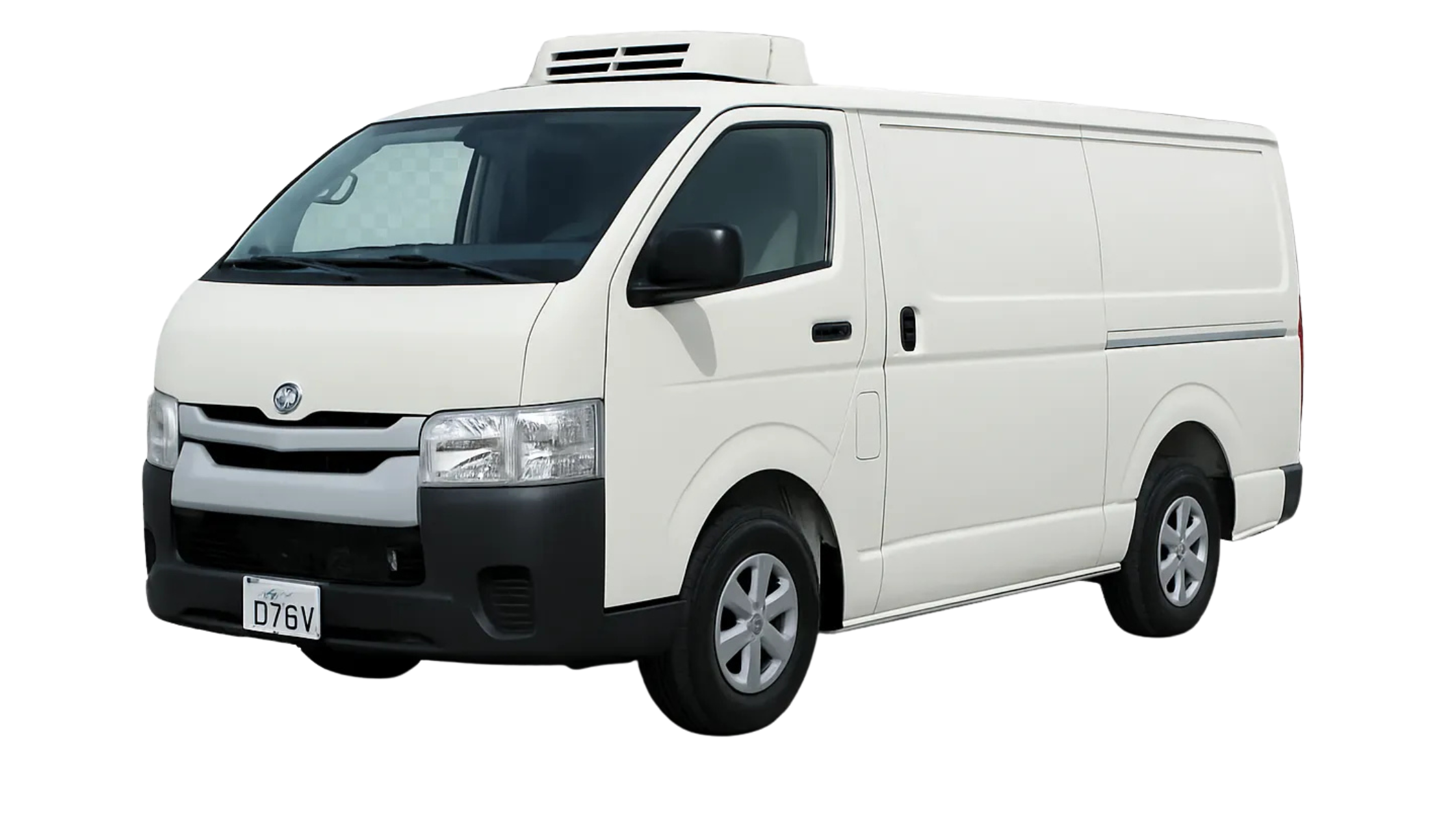 White refrigerated van parked in Dubai for chilled goods delivery