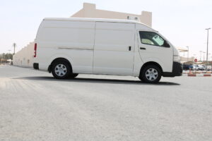 Chiller truck and chiller van parked for refrigerated deliveries in Dubai UAE