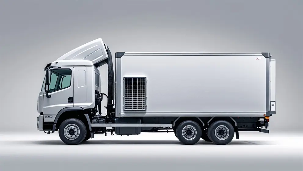 Freezer van parked in Dubai, available for hourly rental