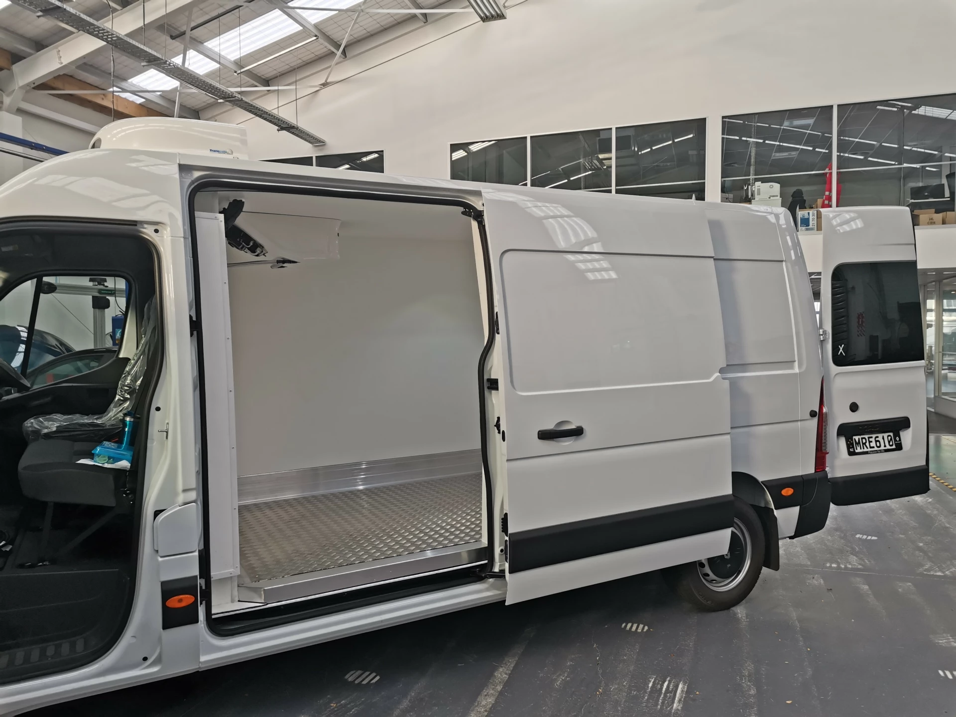 Freezer van interior showing -18°C environment for frozen food transport