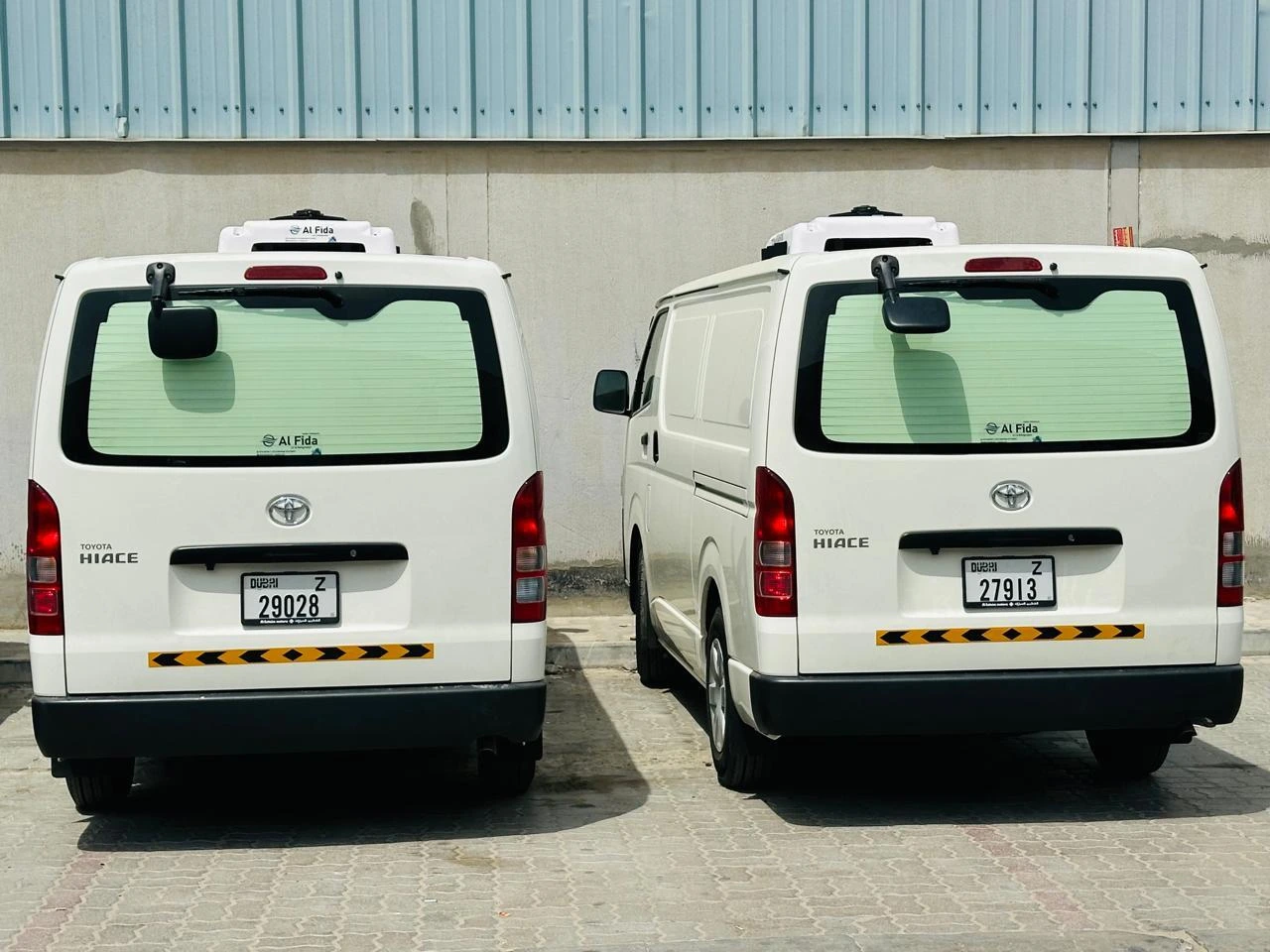 Freezer van parked in Dubai for rent with refrigeration unit